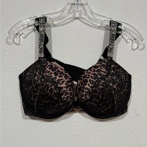 Rhinestone and Leopard Bra